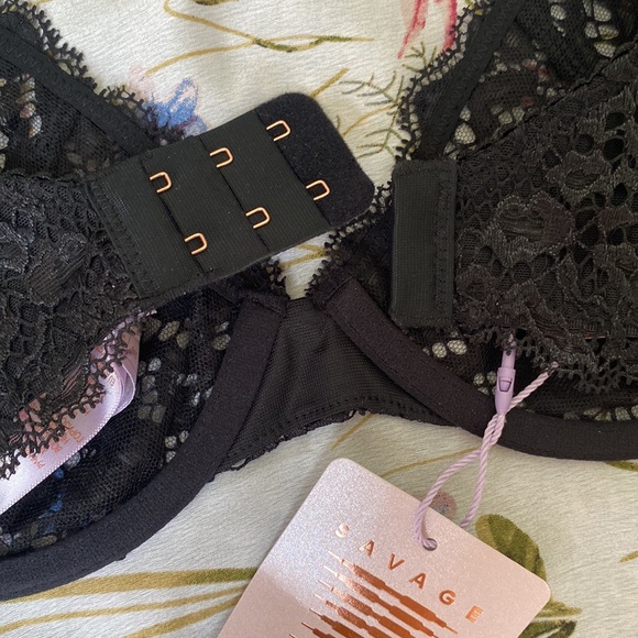 Savage X Fenty intimates womens bra size 36C Black Lace Underwire bra st… - Picture 5 of 6